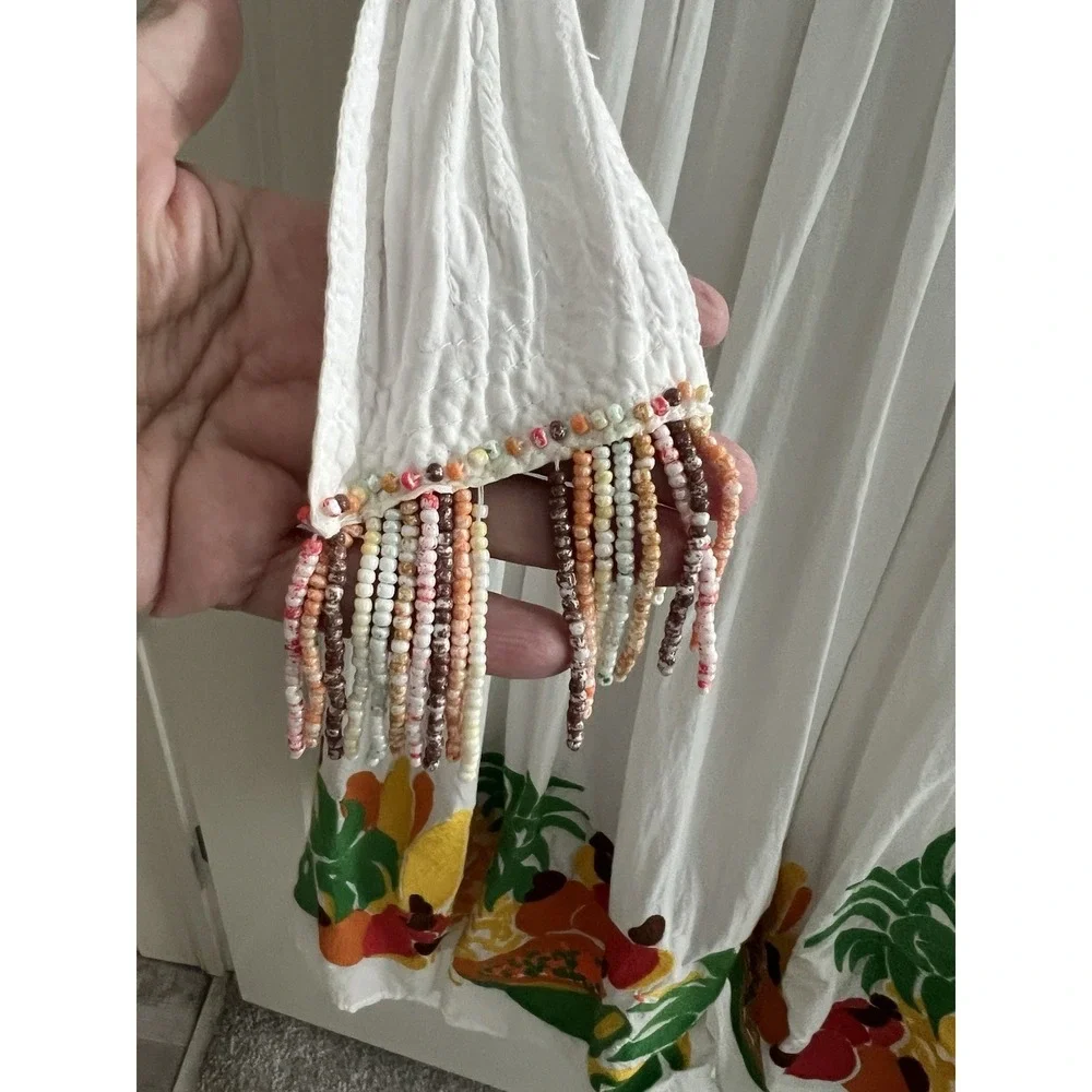 Farm Rio Embroidered Fruits Side Bow Midi Skirt Size XS RV $275 Lined